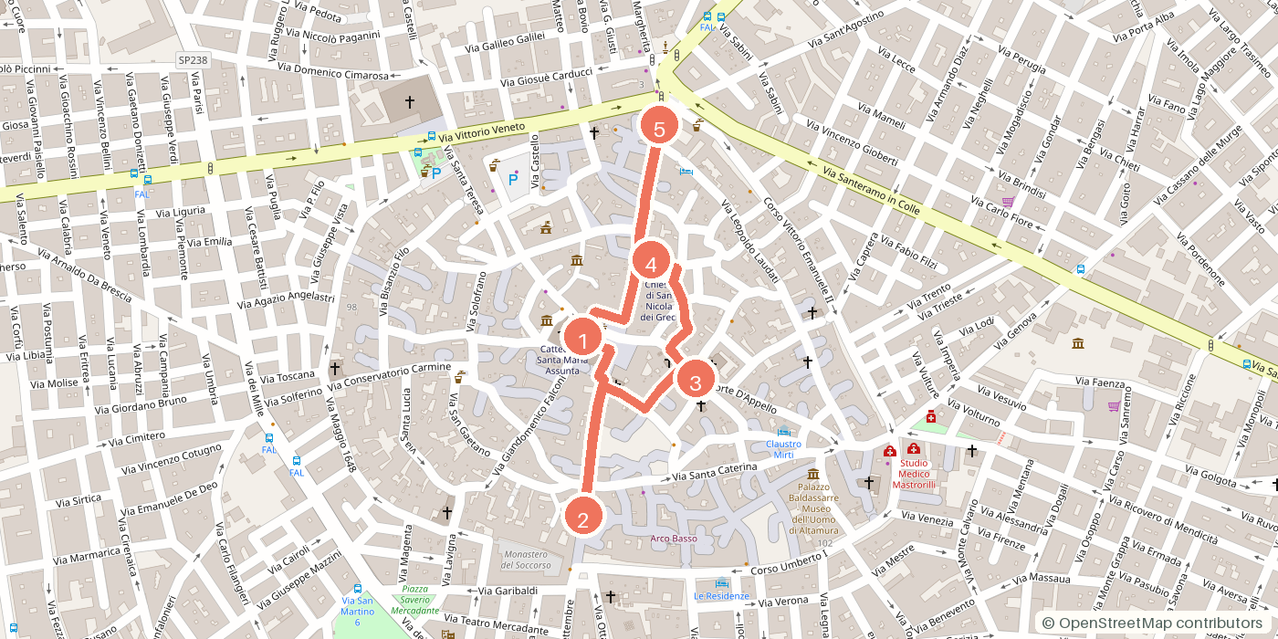 Carte du parcours à pied
