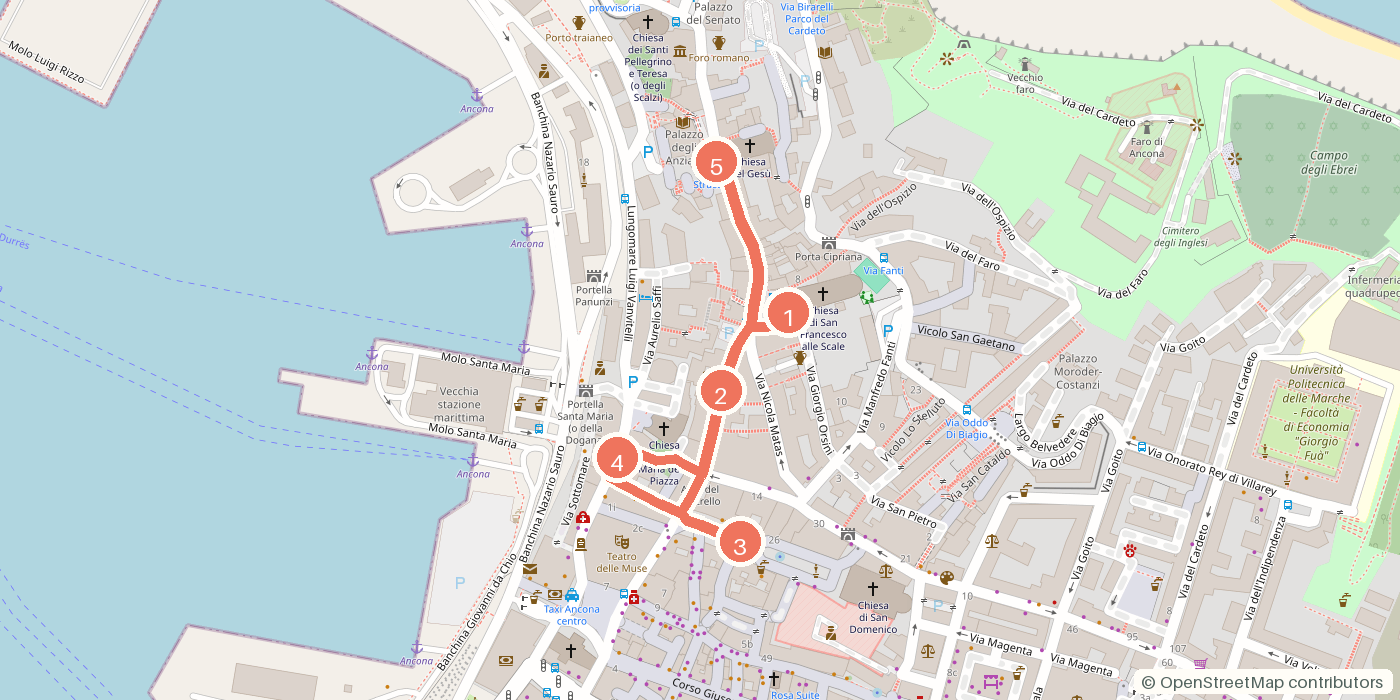 Carte du parcours à pied