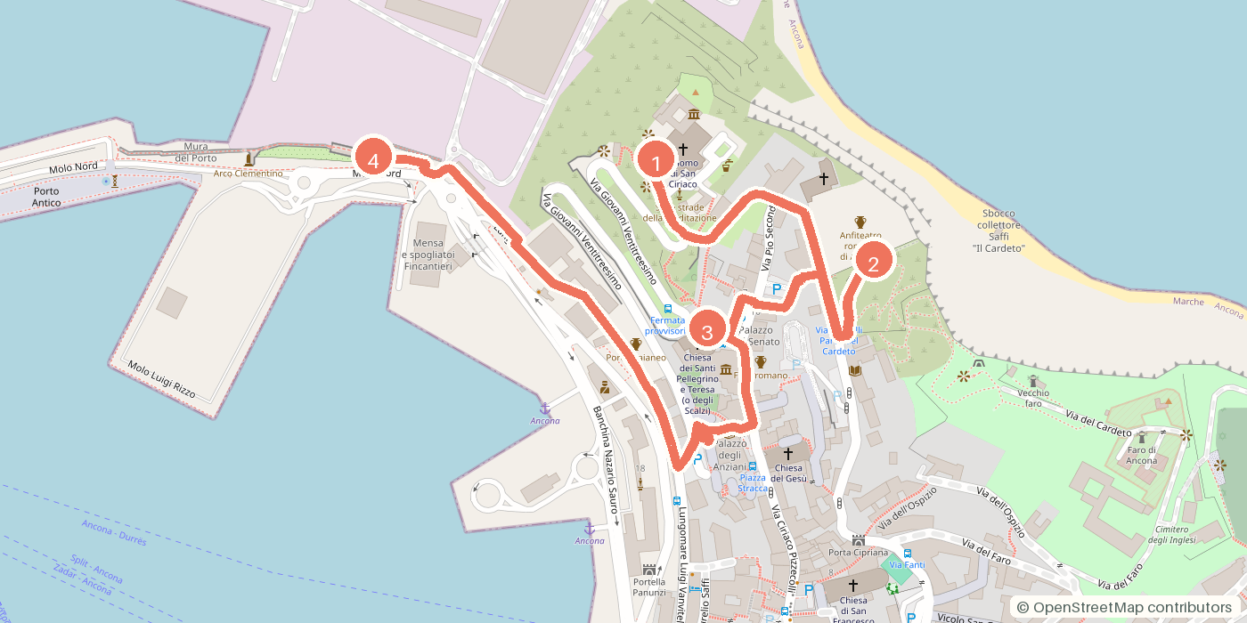 Carte du parcours à pied