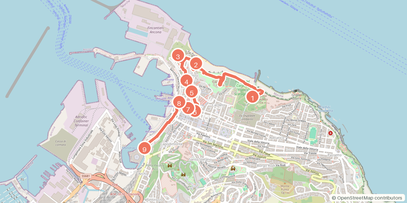 Carte du parcours à pied
