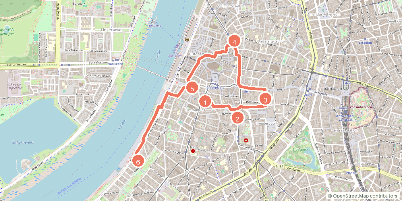 Carte du parcours à pied