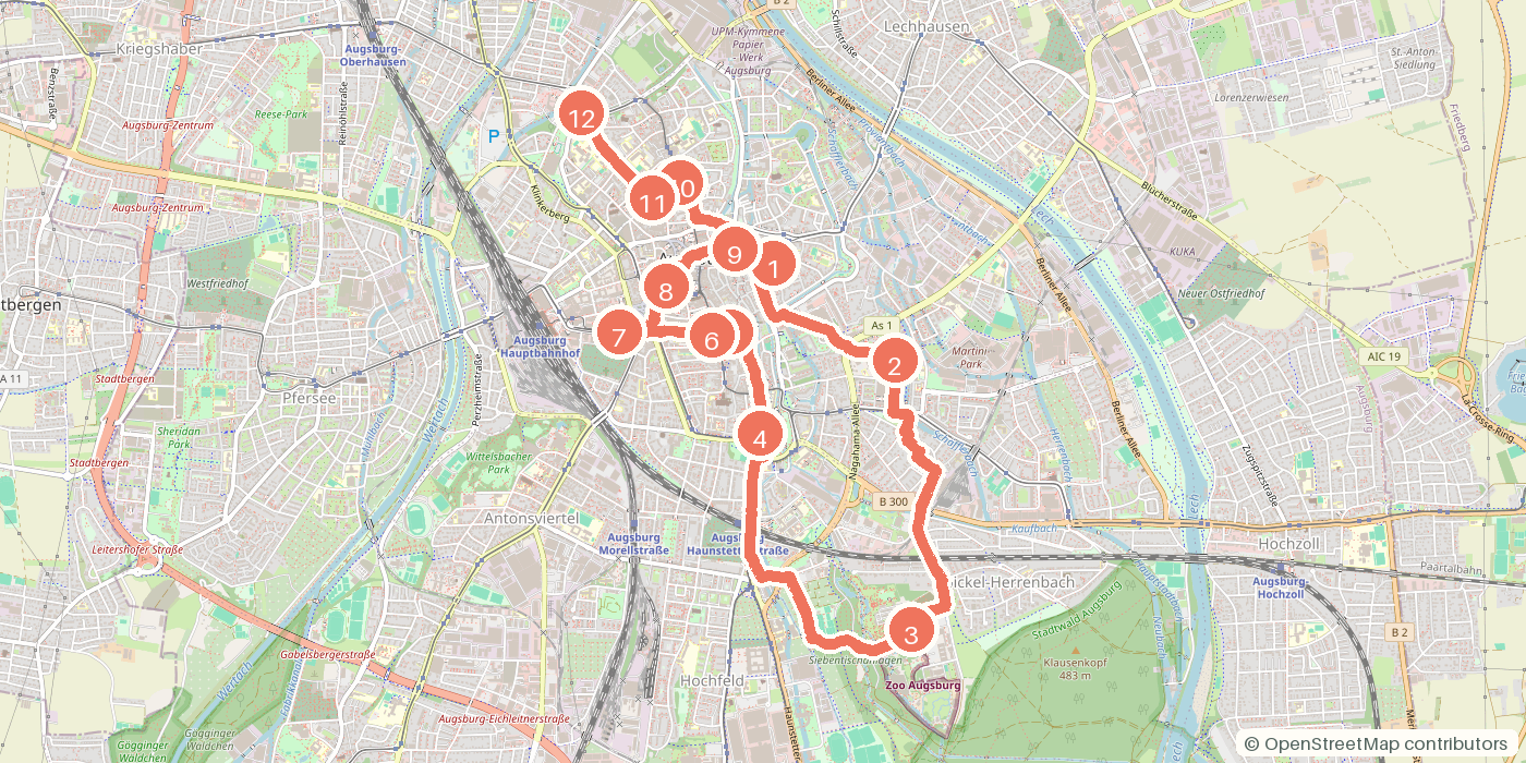 Carte du parcours à pied