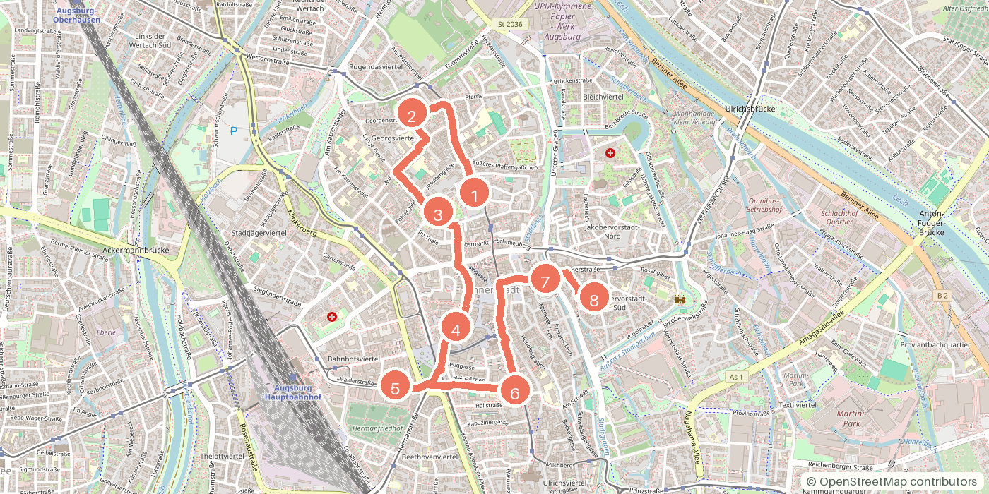 Carte du parcours à pied