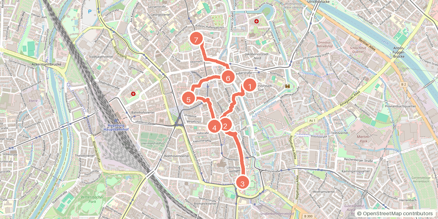 Carte du parcours à pied