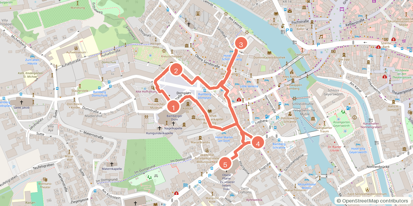 Carte du parcours à pied