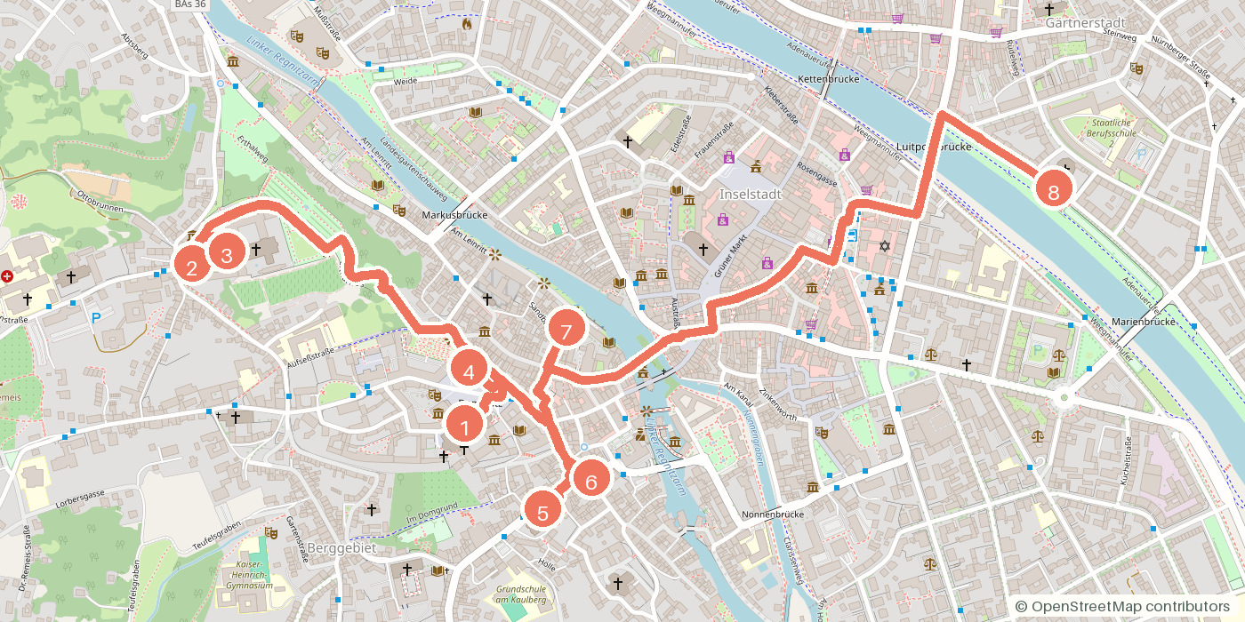 Carte du parcours à pied