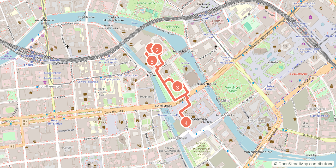Carte du parcours à pied