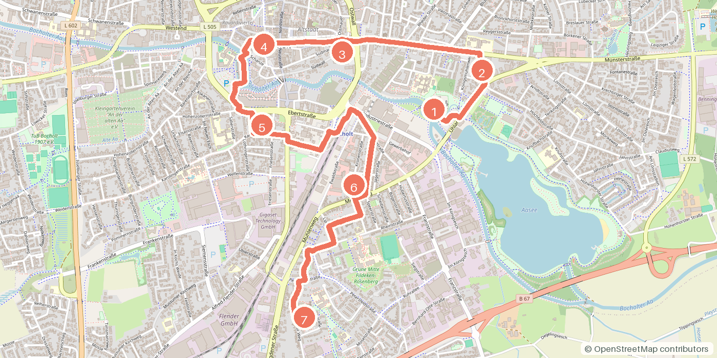 Carte du parcours à pied