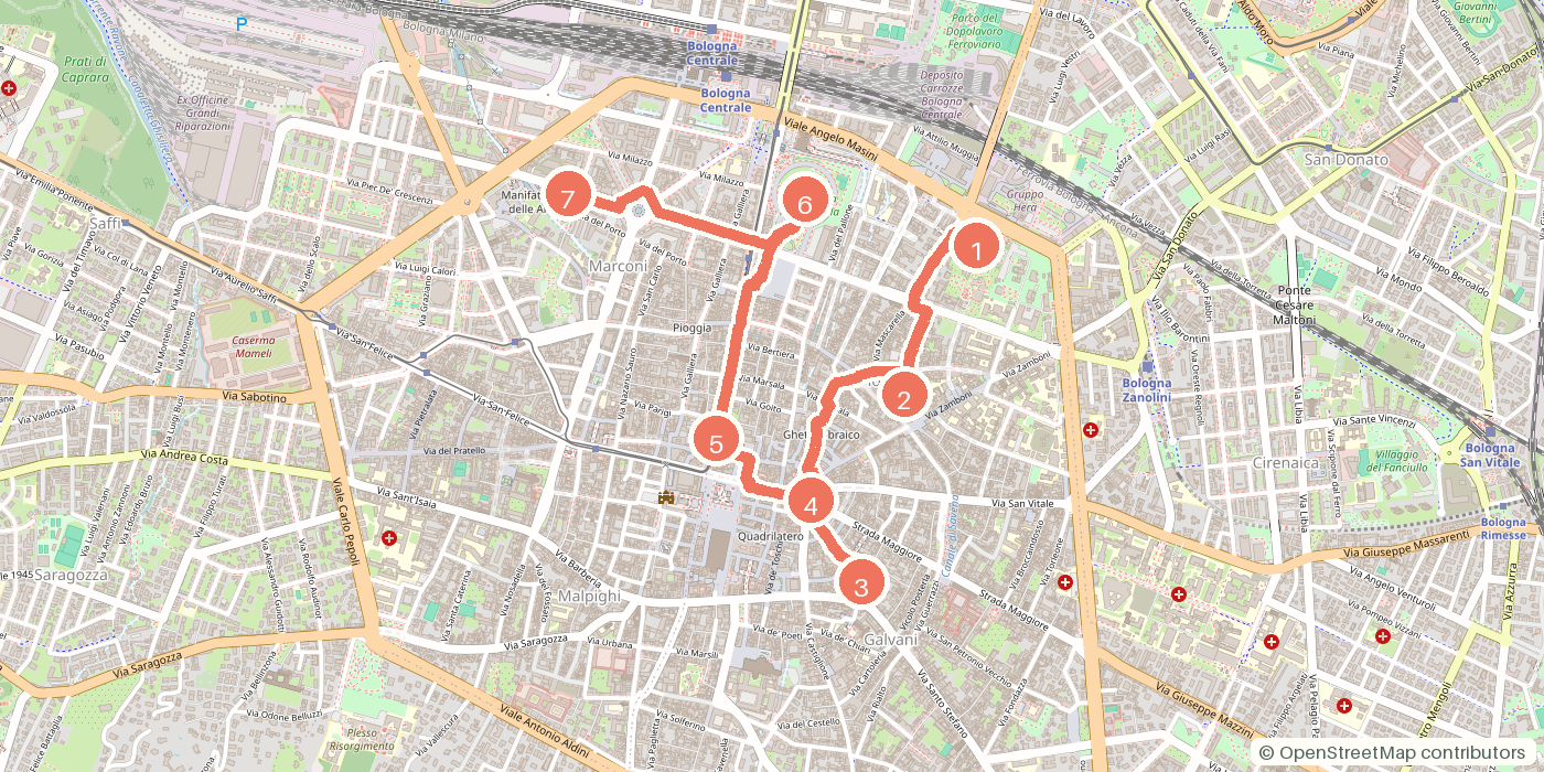 Carte du parcours à pied