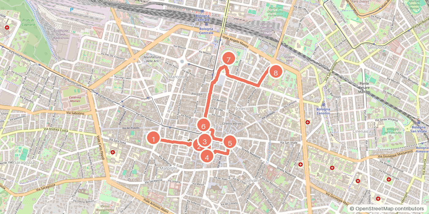 Carte du parcours à pied