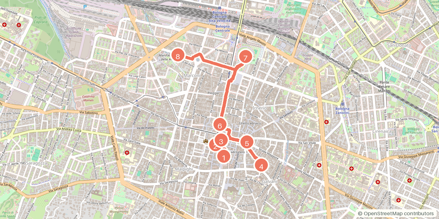 Carte du parcours à pied