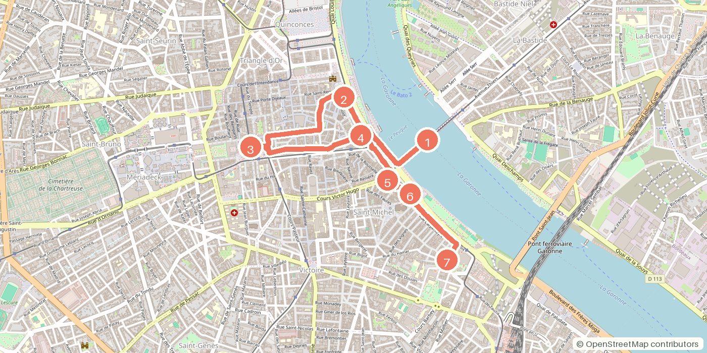 Carte du parcours à pied