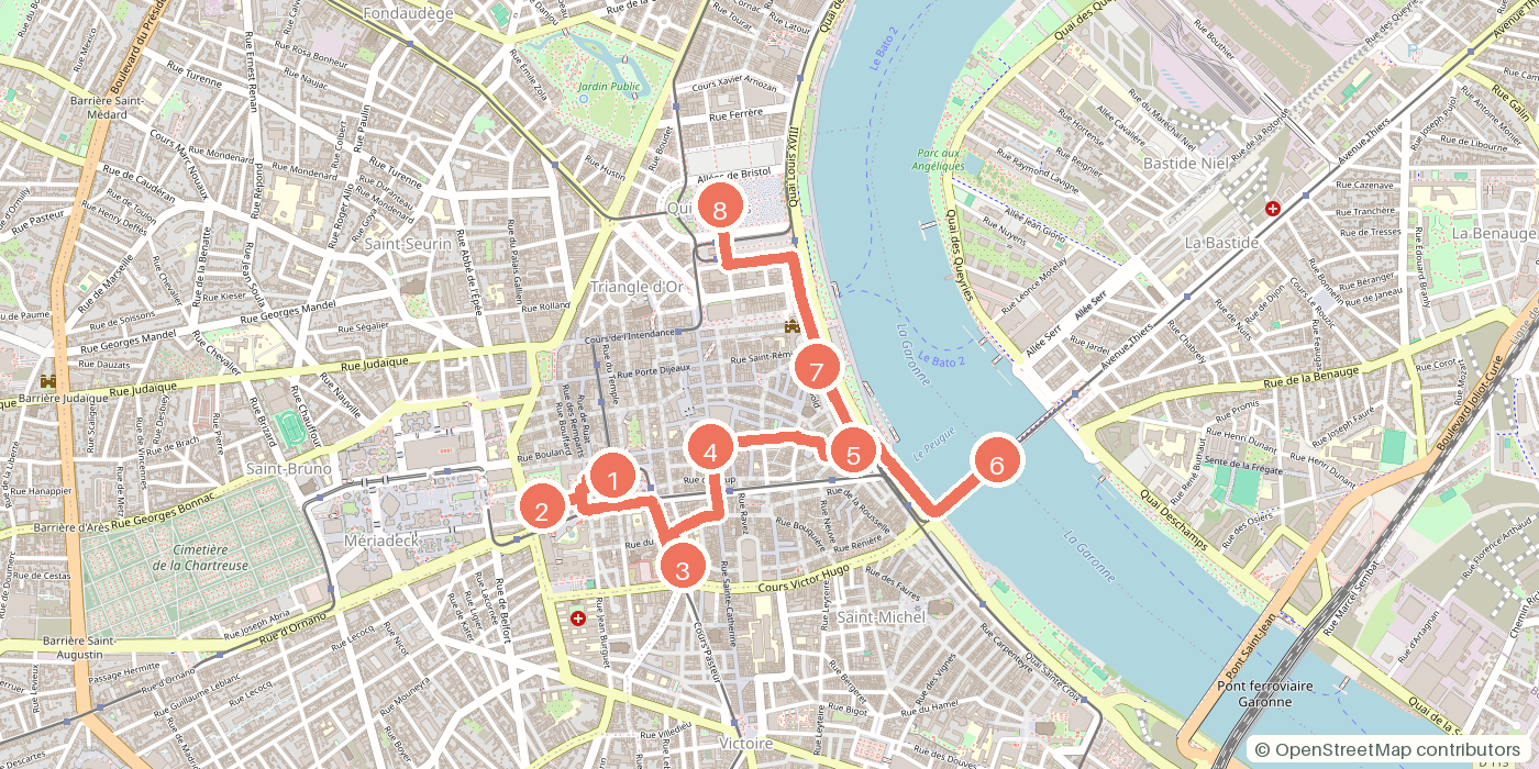Carte du parcours à pied
