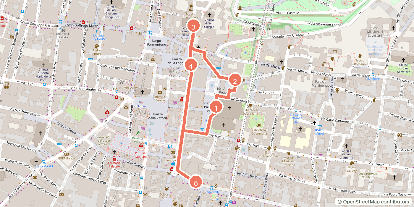 Carte du parcours à pied