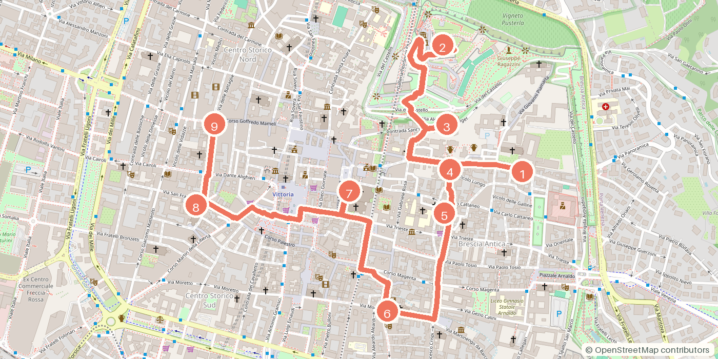 Carte du parcours à pied