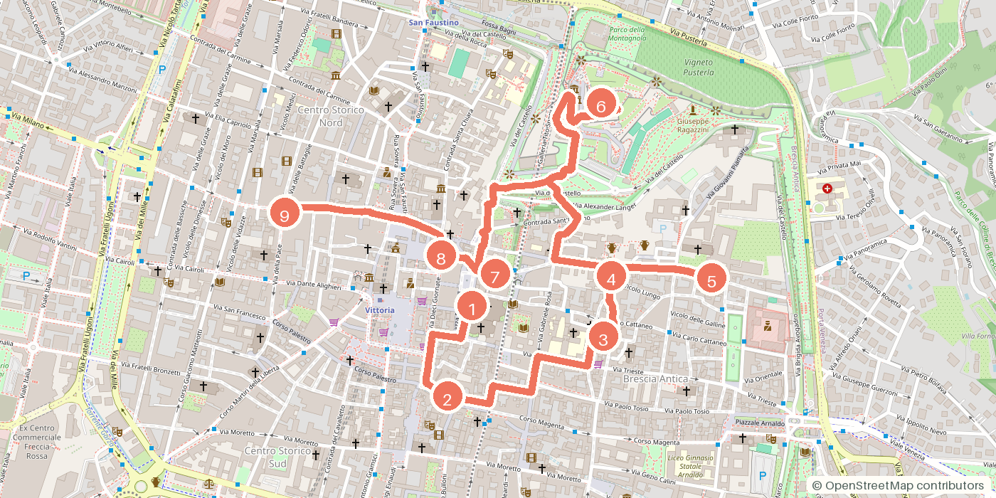 Carte du parcours à pied