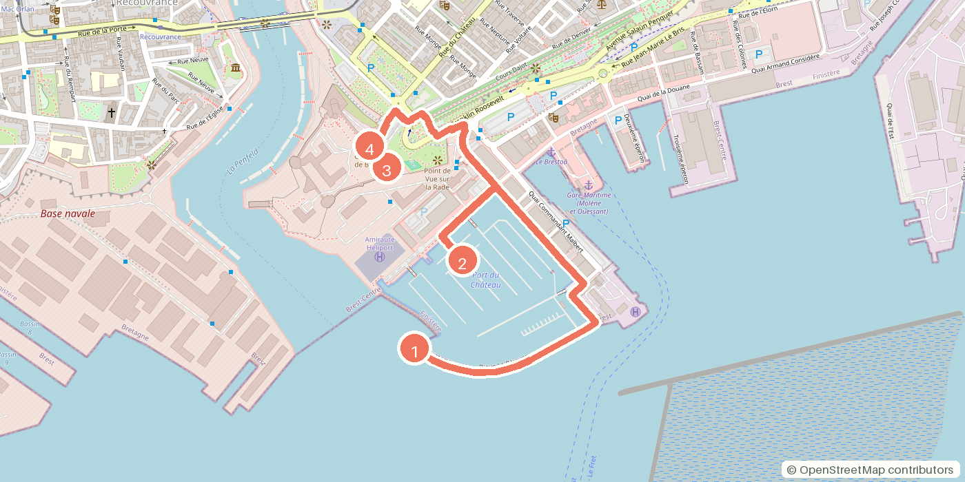 Carte du parcours à pied