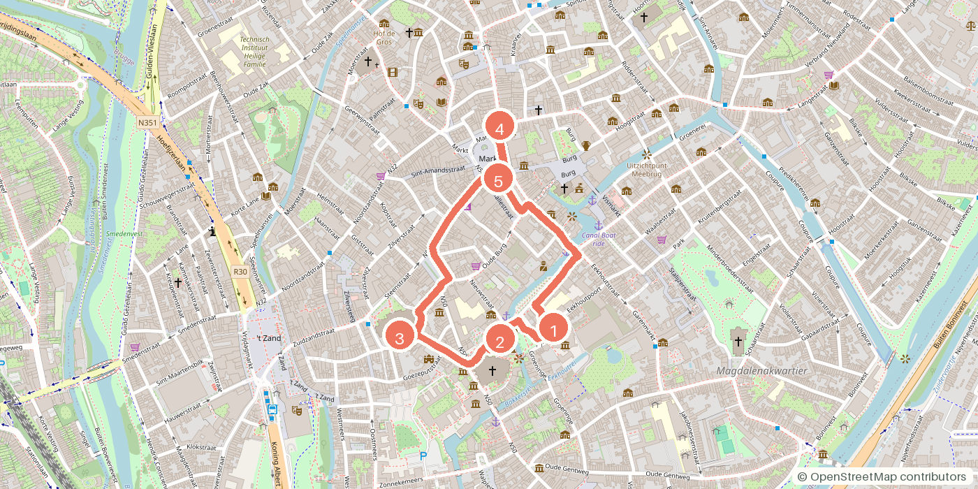 Carte du parcours à pied