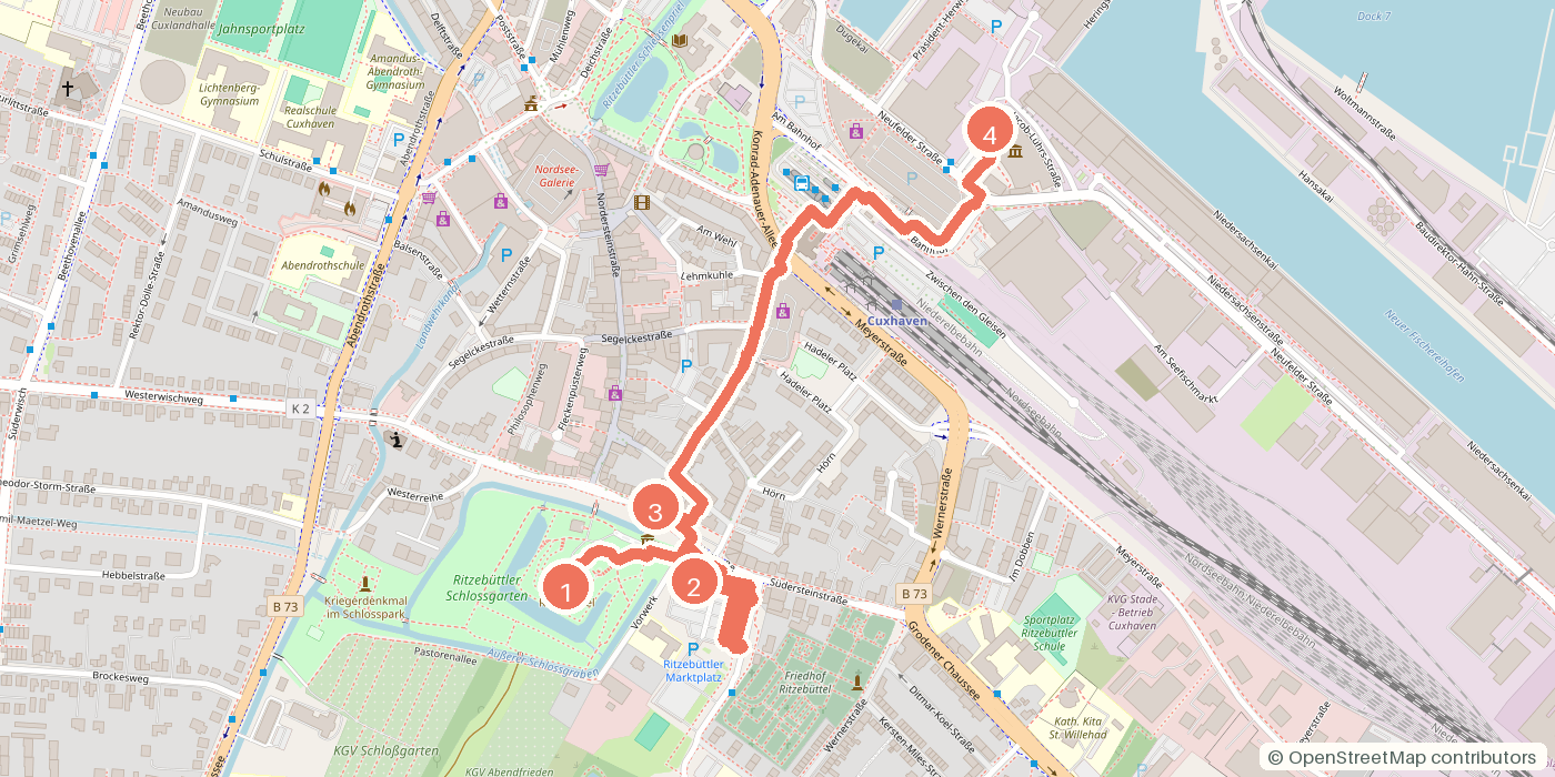 Carte du parcours à pied