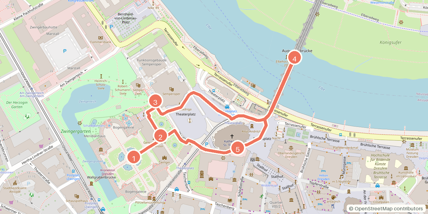 Carte du parcours à pied