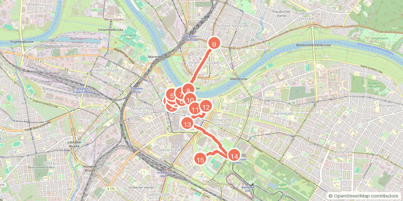 Carte du parcours à pied