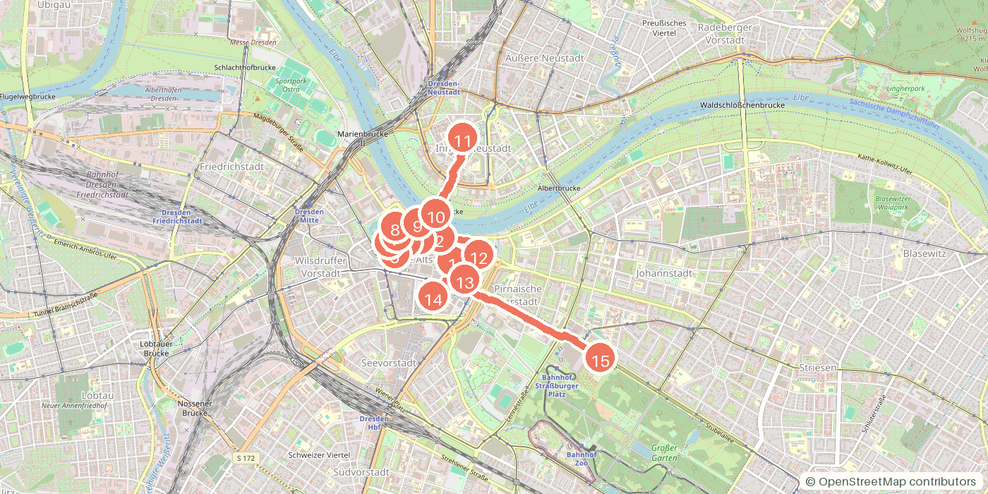Carte du parcours à pied