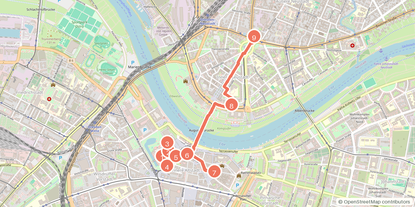 Carte du parcours à pied