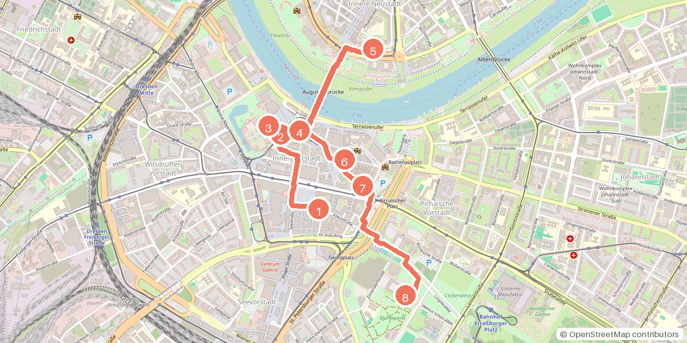Carte du parcours à pied