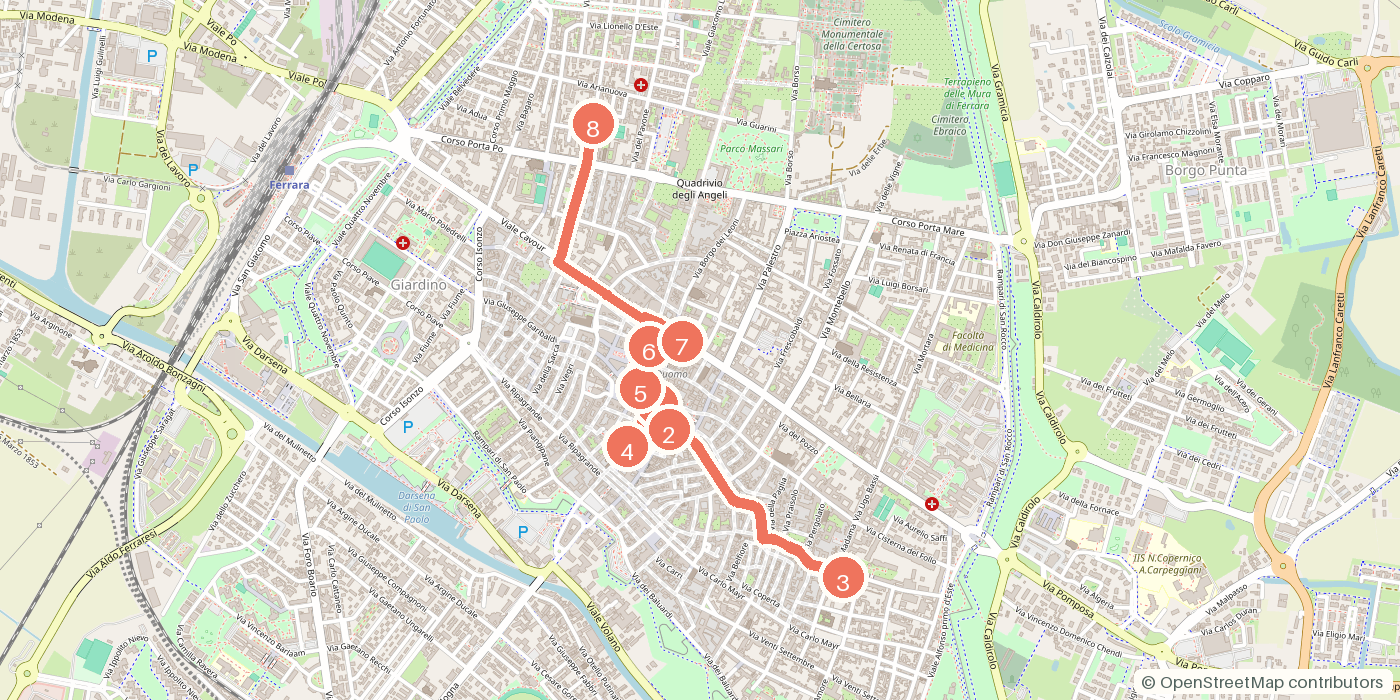 Carte du parcours à pied