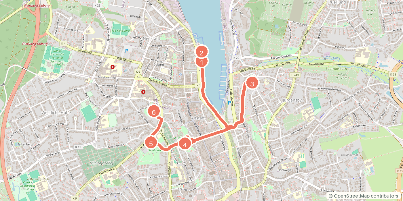 Carte du parcours à pied
