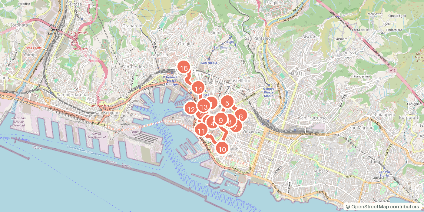 Carte du parcours à pied