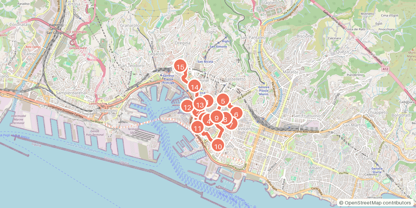Carte du parcours à pied