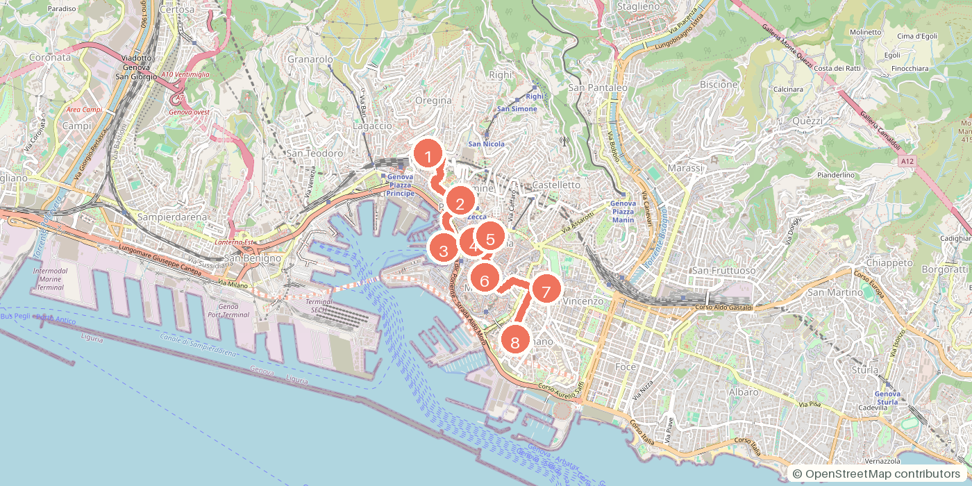 Carte du parcours à pied