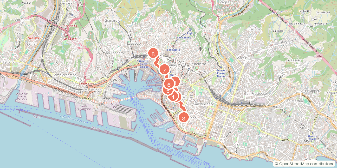 Carte du parcours à pied