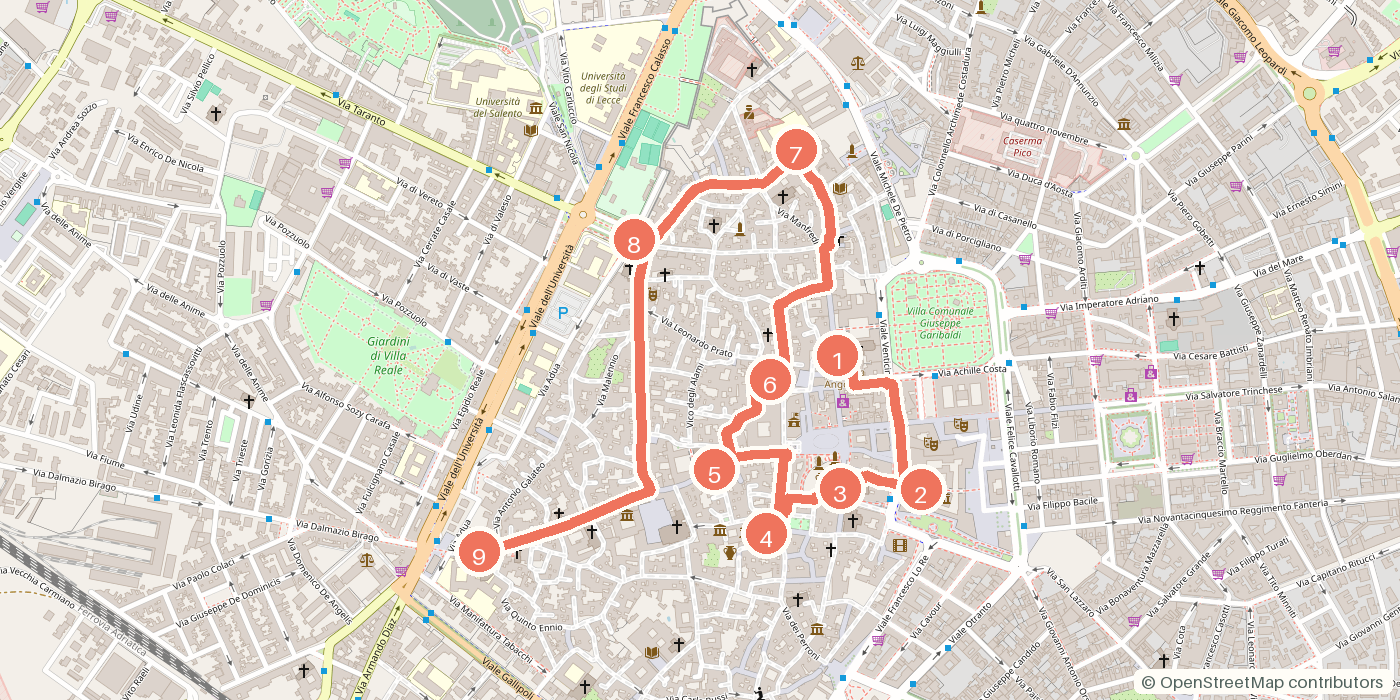 Carte du parcours à pied