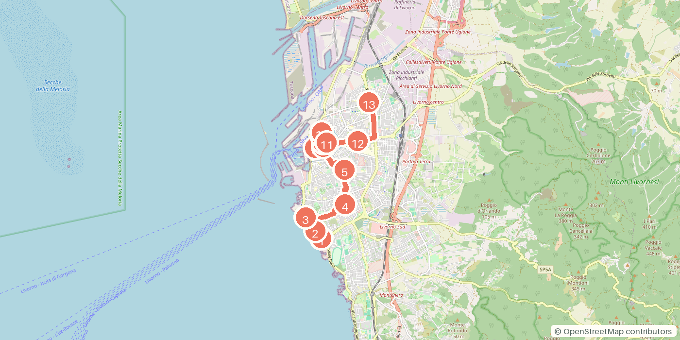 Carte du parcours à pied