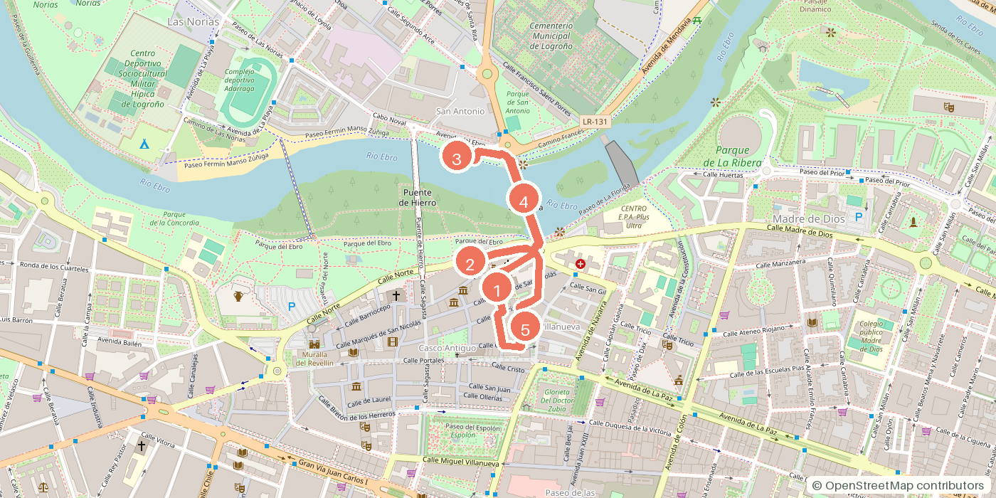 Carte du parcours à pied