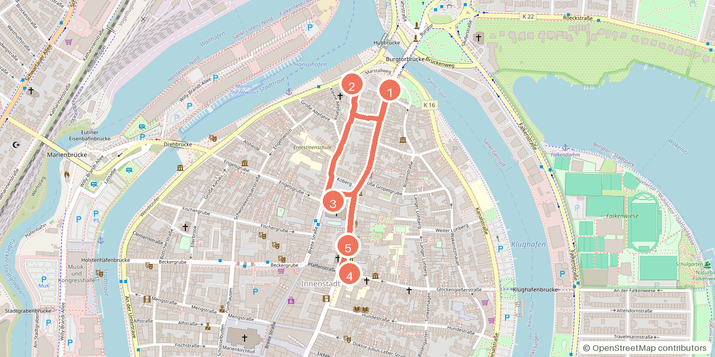 Carte du parcours à pied