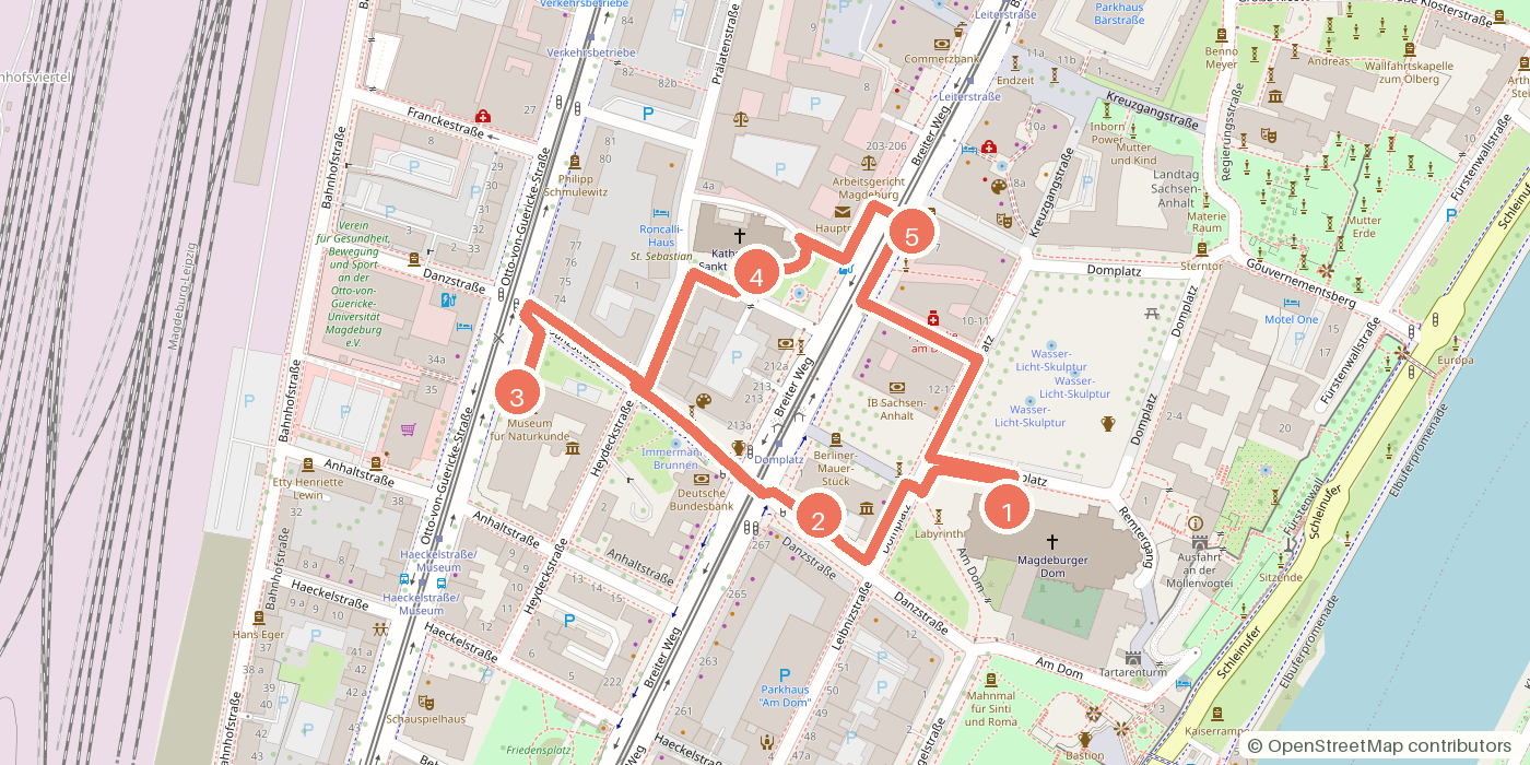 Carte du parcours à pied