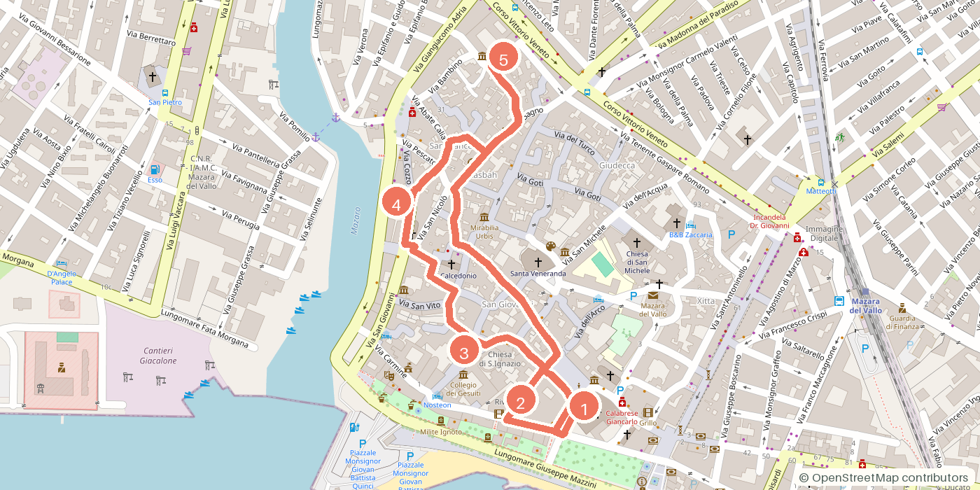 Carte du parcours à pied