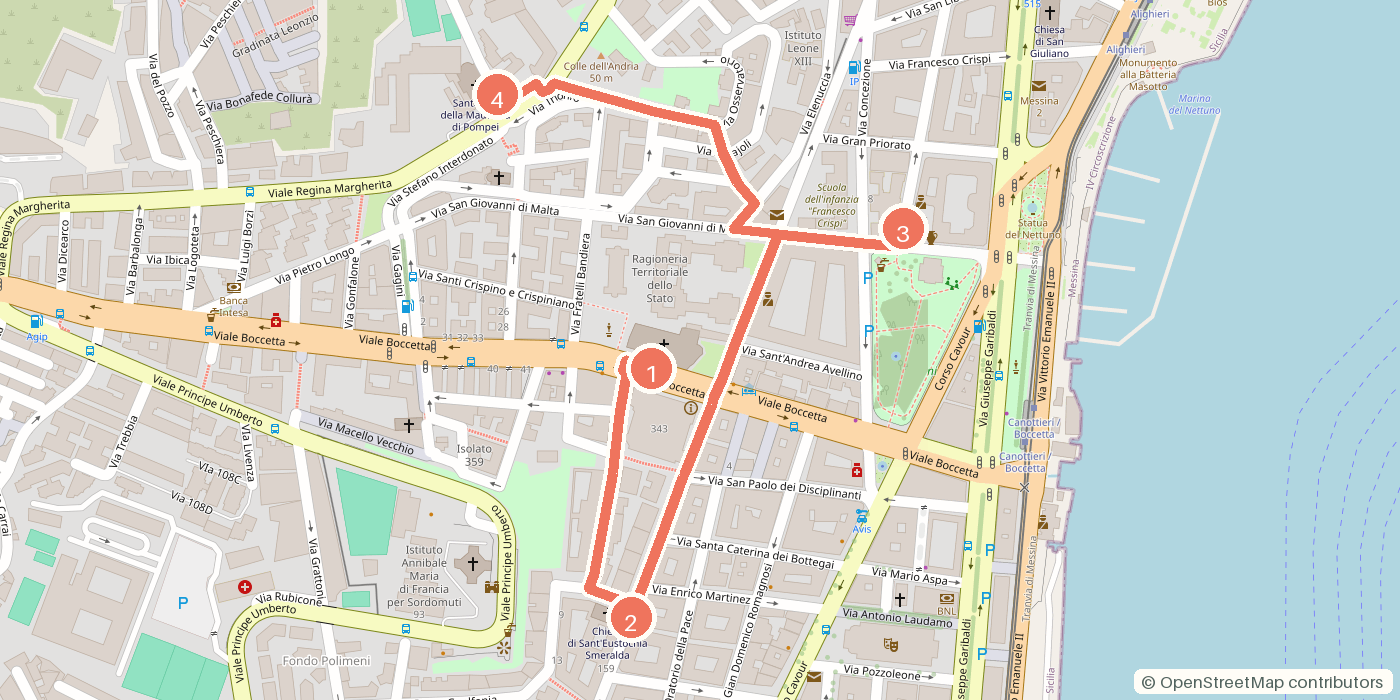 Carte du parcours à pied