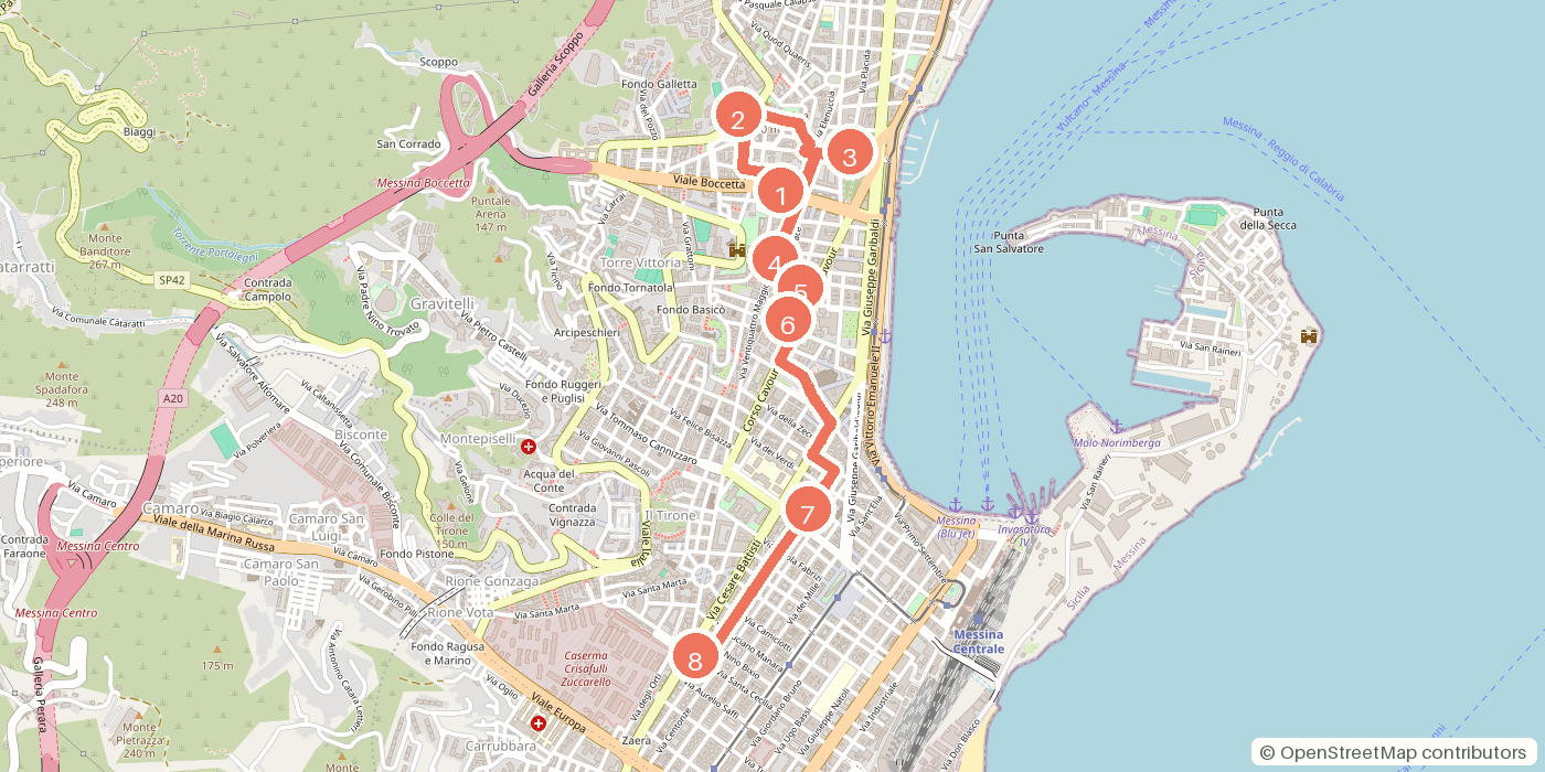 Carte du parcours à pied