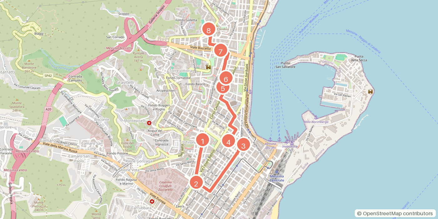 Carte du parcours à pied