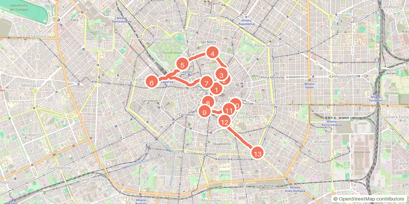 Carte du parcours à pied