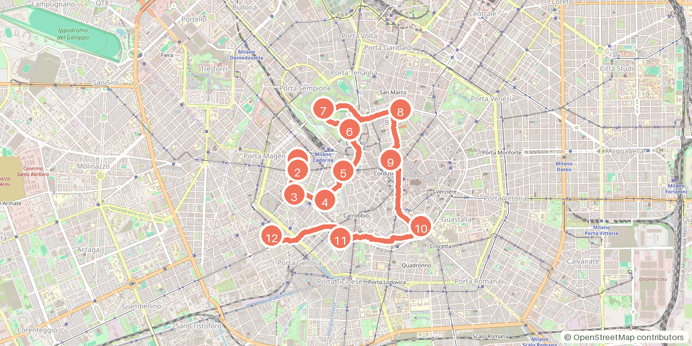 Carte du parcours à pied