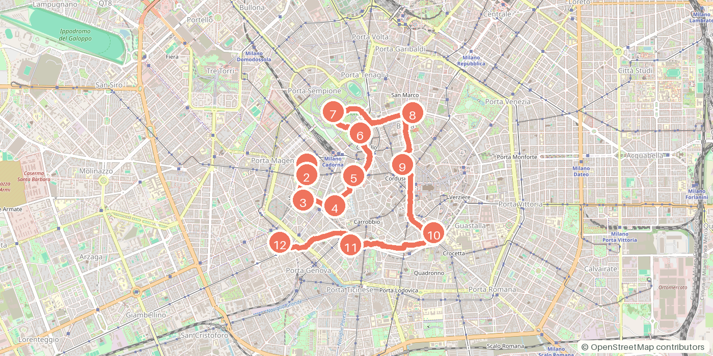 Carte du parcours à pied