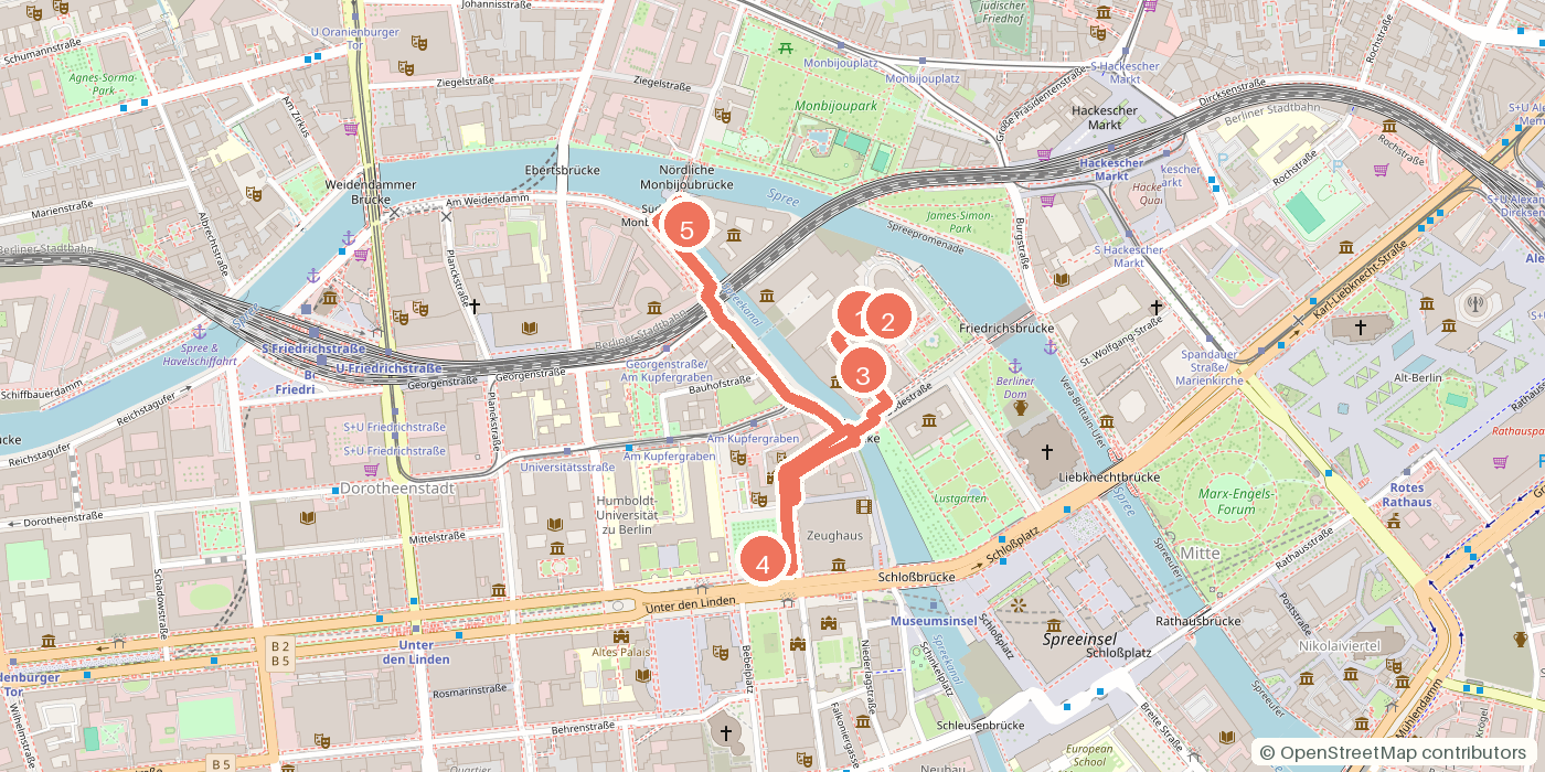 Carte du parcours à pied