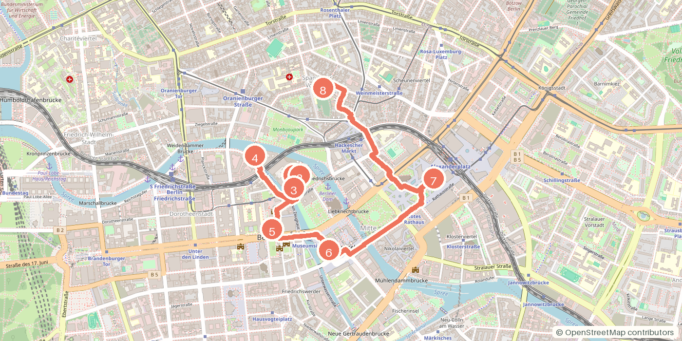 Carte du parcours à pied