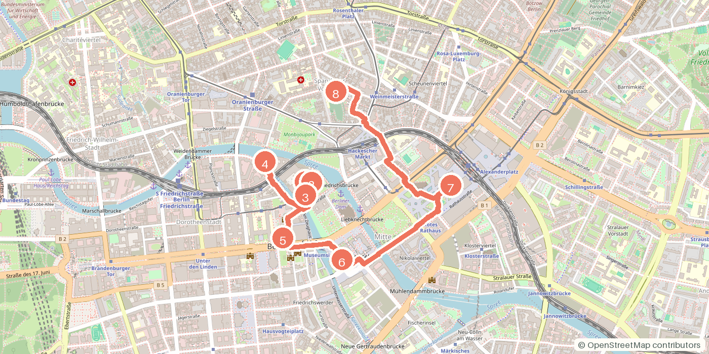 Carte du parcours à pied