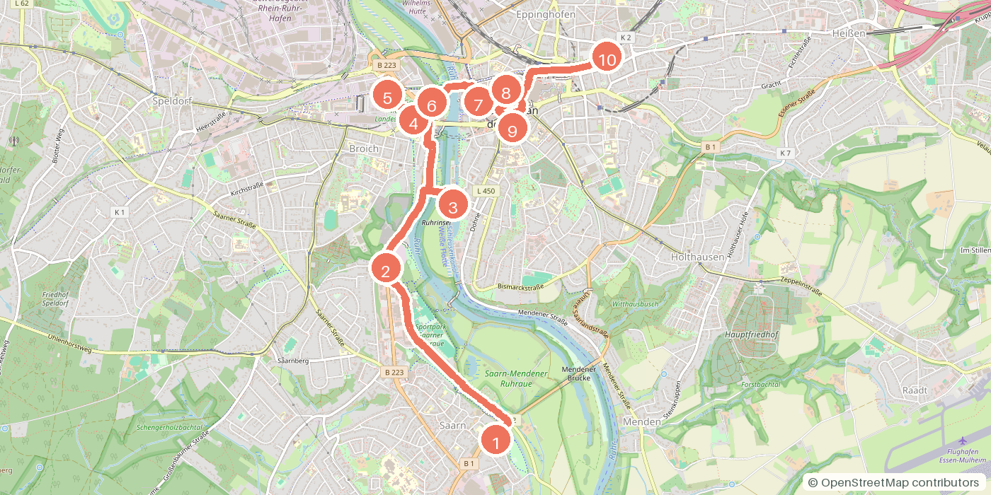 Carte du parcours à pied